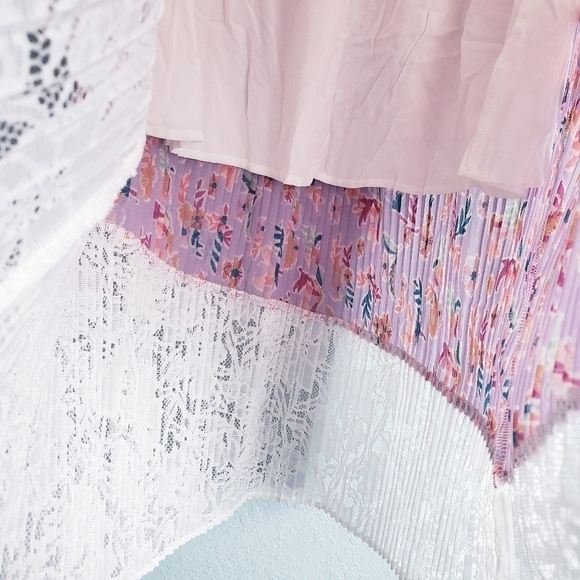 Anthropologie Laia Floral Lace Pleated Midi Skirt - Picture 5 of 8